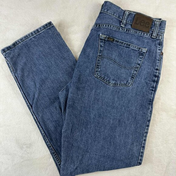 Lee Men’s Relaxed Fit Jeans 36x32 – Classic Blue Denim - Picture 2 of 13